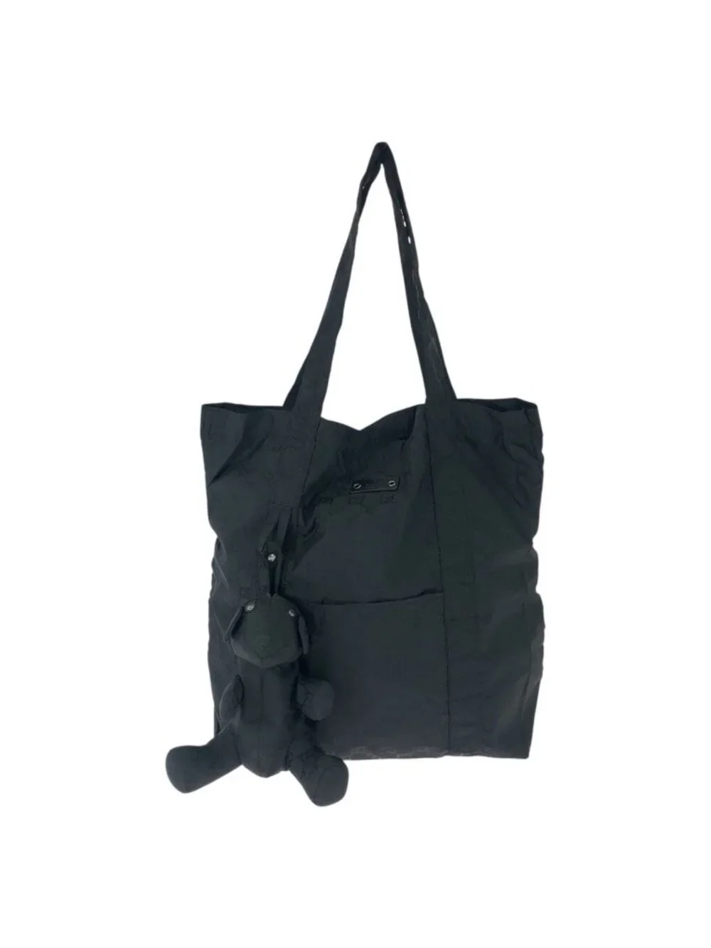 Gucci GG Pattern Teddy Bear Packable Black Nylon Tote
